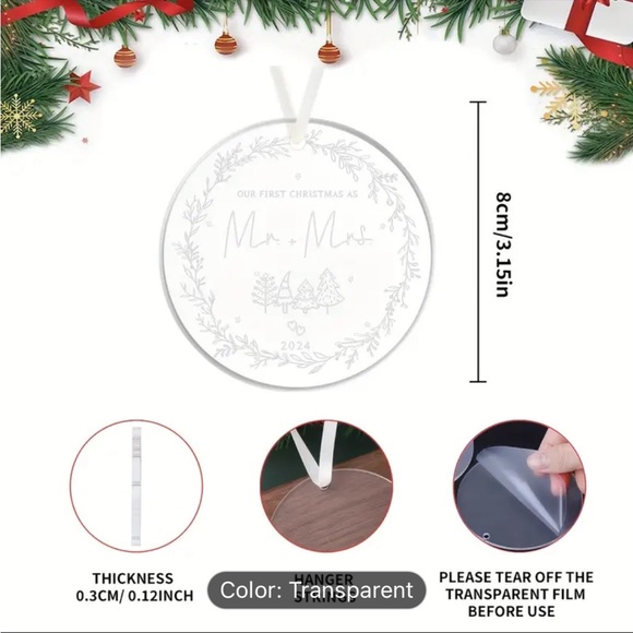 CHRISTMAS ORNAMENT - HIS OR HER GIFT, COUPLE GIFT, CHRISTMAS, DECOR, HOLIDAY - Picture 4 of 4